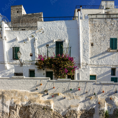 Typical white houses in the town of Ostuni in Italy