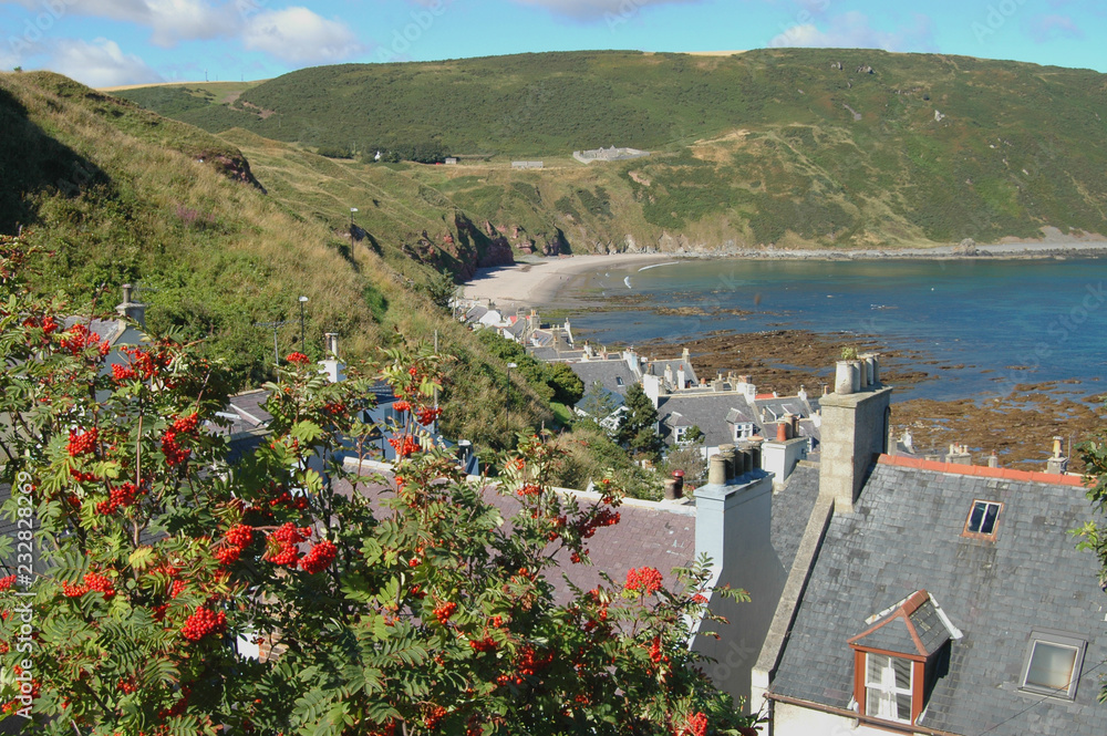 View over Seatown and Gamrie Bay, Scotland