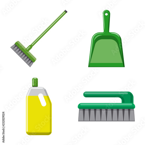 Isolated object of cleaning and service sign. Set of cleaning and household stock vector illustration.