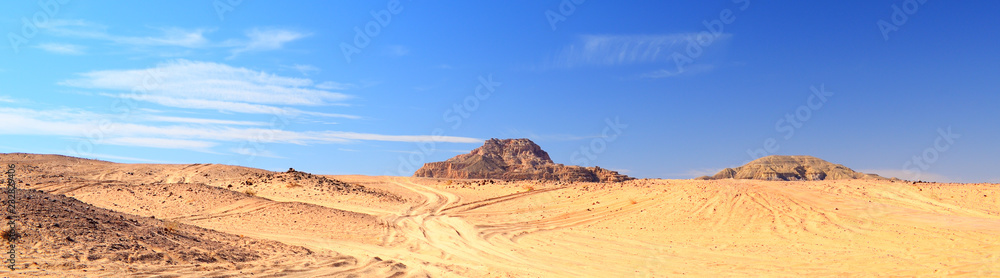 Panoramic view of Sinai desert in Egypt