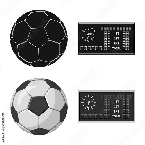Vector illustration of soccer and gear icon. Collection of soccer and tournament vector icon for stock.