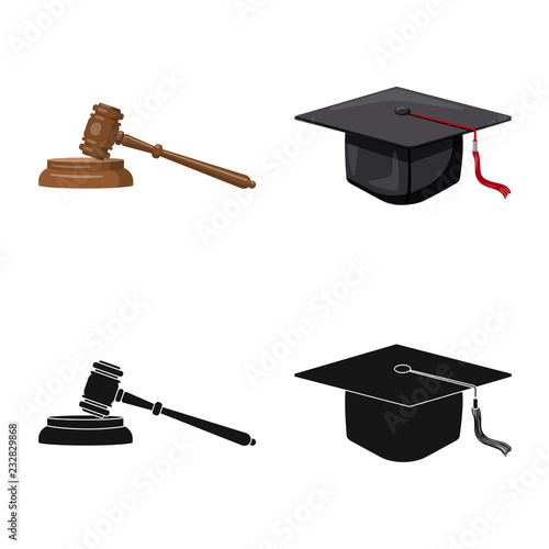 Vector illustration of law and lawyer symbol. Collection of law and justice stock symbol for web.