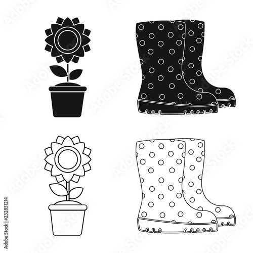 Isolated object of farm and agriculture icon. Collection of farm and plant stock symbol for web.