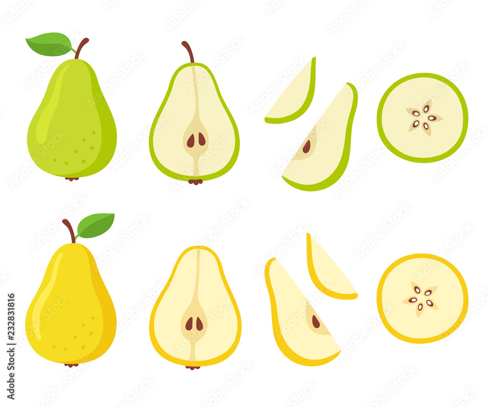 Cartoon pear set Cartoon pear set