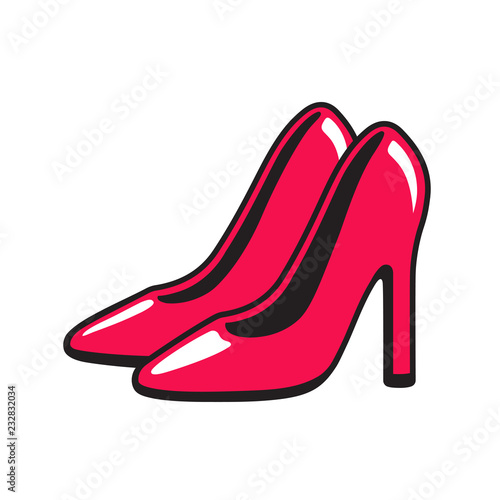 Red high heel stiletto shoes