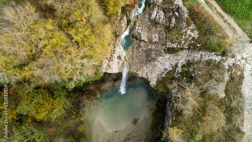 Waterfal on Butonga (Slap na Butongi) is a favourite tourist destination in Istria, Croatia. The waterfall is around 10-meters high.