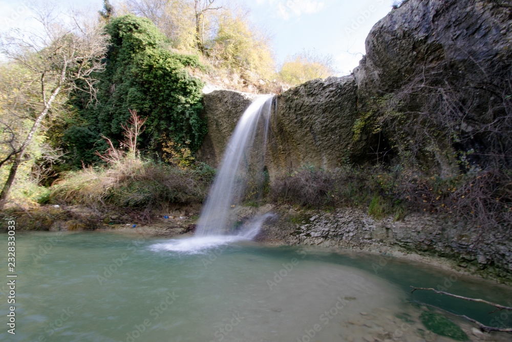 Waterfal on Butonga (Slap na Butongi) is a favourite tourist destination in Istria, Croatia. The waterfall is around 10-meters high. Waterfal on Butonga (Slap na Butongi) is a favourite tourist destination in Istria, Croatia. The waterfall is around 10-meters high.