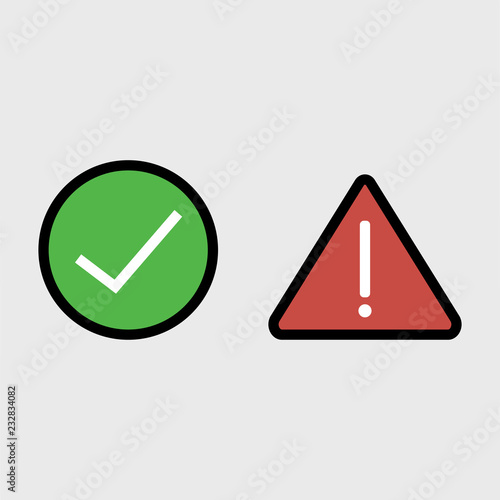 Do and Don't or Good and Bad Icons w Positive and Negative Symbols. Vector illustration. EPS 10