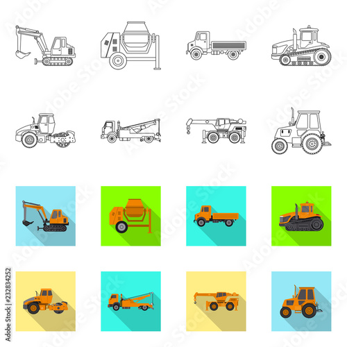 Isolated object of build and construction logo. Collection of build and machinery stock symbol for web.