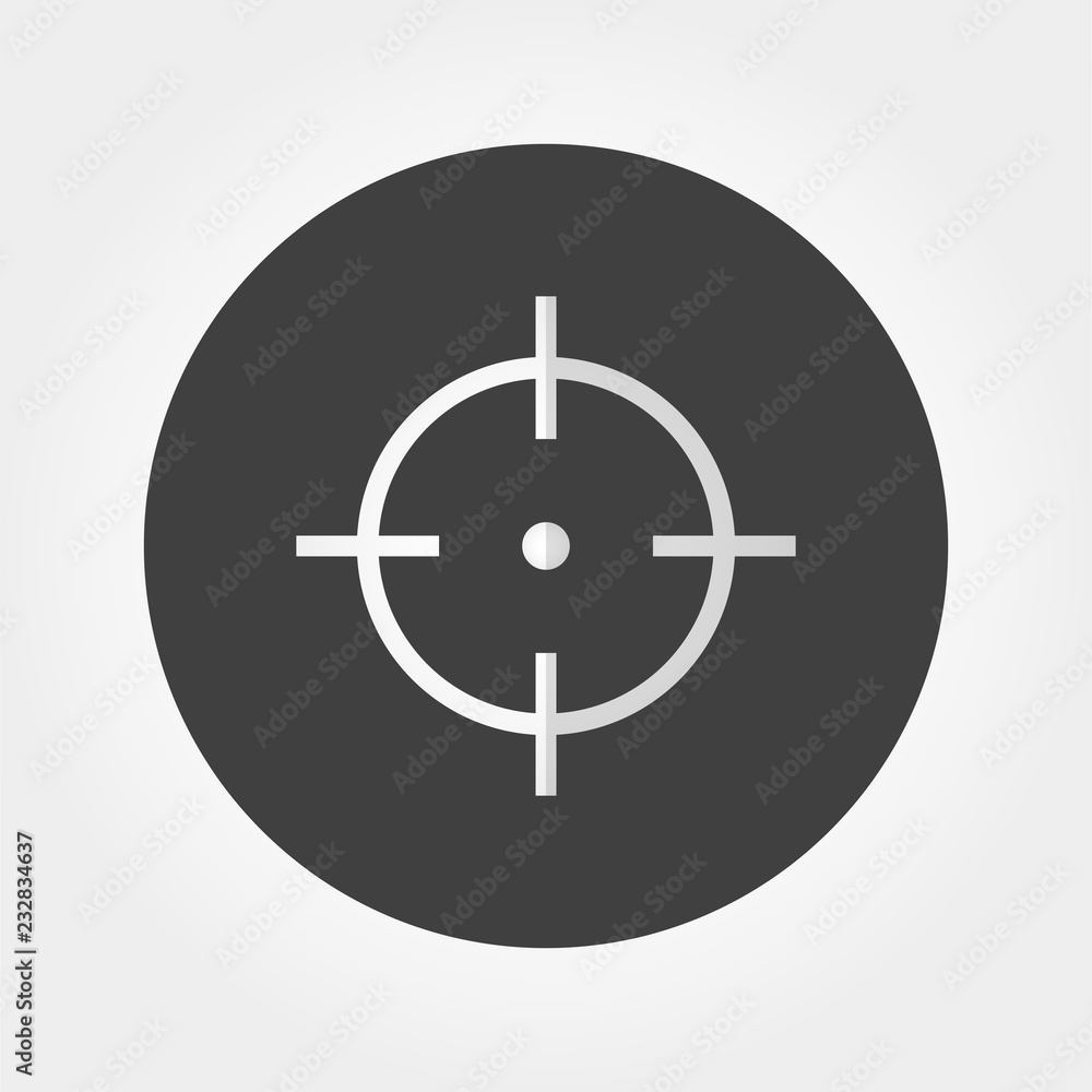 Aim icon isolated on gray background. flat icon Aim icon isolated on gray background. flat icon