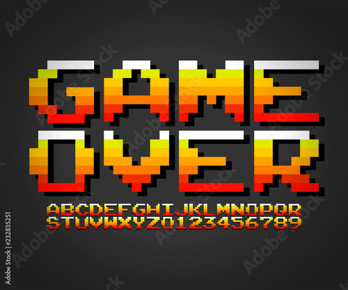 Arcade game font vector