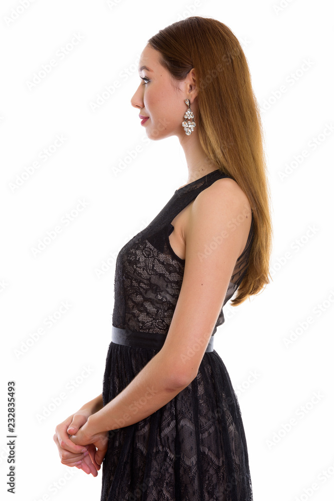 Profile view portrait of young beautiful Asian woman Profile view portrait of young beautiful Asian woman