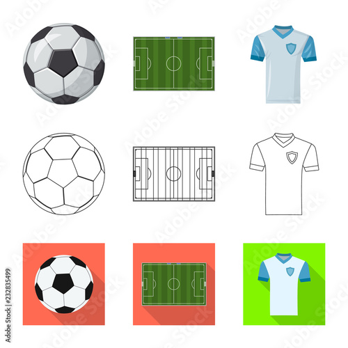 Isolated object of soccer and gear sign. Collection of soccer and tournament vector icon for stock.
