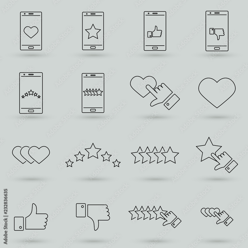 Simple Set of Feedback Related Vector Line Icons. Linear Pictogram Simple Set of Feedback Related Vector Line Icons. Linear Pictogram