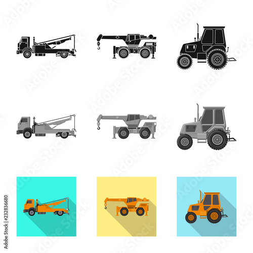 Isolated object of build and construction symbol. Set of build and machinery stock symbol for web.