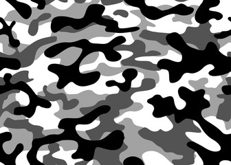 Fototapete Tarnmuster Schwarz Weisses Jagd Camouflage Muster  © dzmitry