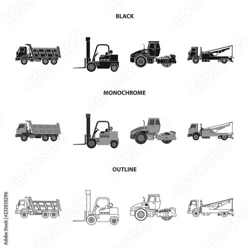 Vector illustration of build and construction icon. Collection of build and machinery vector icon for stock.