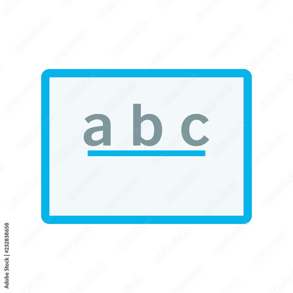 board with alphabet or abc icon, learning concept. vector illustration. board with alphabet or abc icon, learning concept. vector illustration.