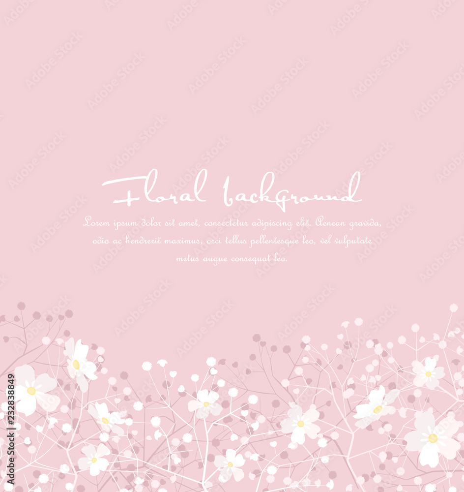 Vector illustration colorful background from silhouettes of flowers. Floral background with space for text
