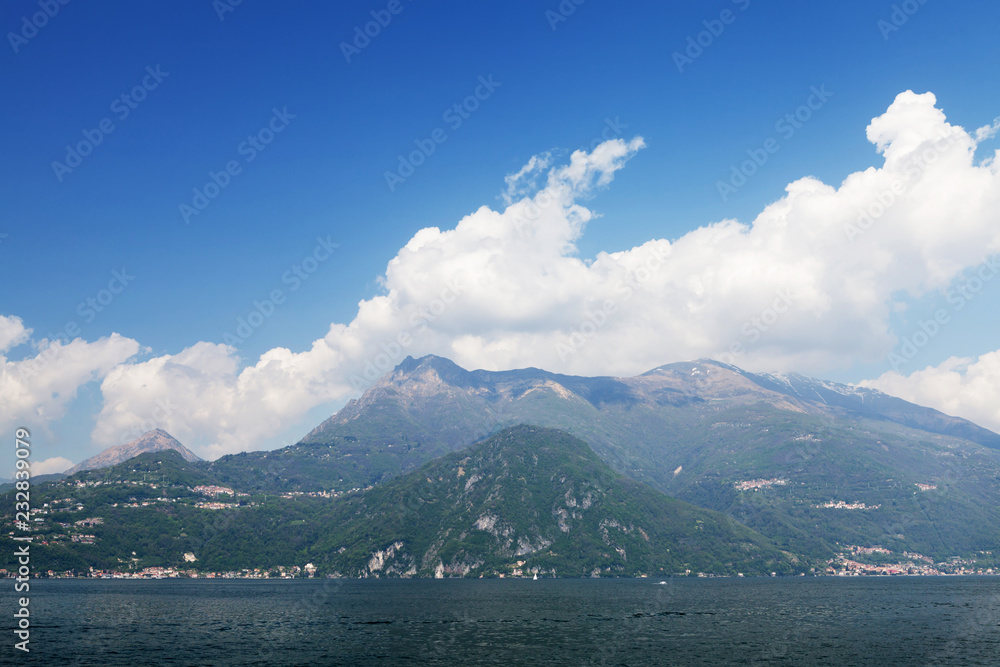 Sunny Lake Como landscape