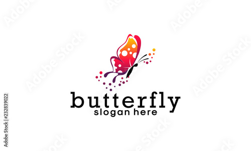 butterfly logo graphic design concept. Editable butterfly element, can be used as logotype, icon, template in web and print