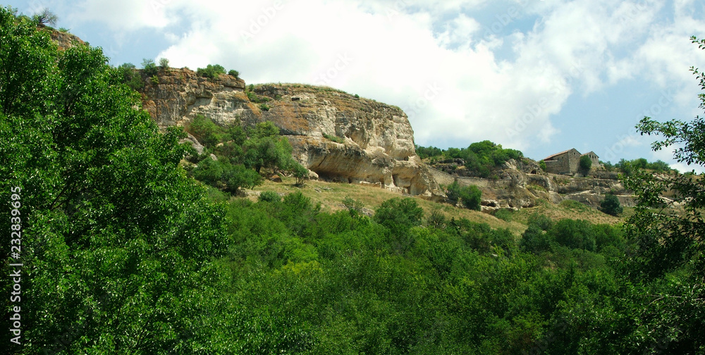 View of the cave city of Chufut Kale. Crimea.