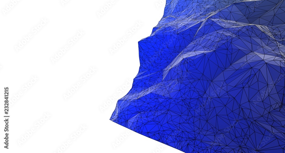 Polygonal surface 3d illustration Polygonal surface 3d illustration