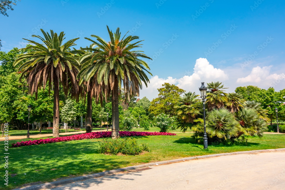 Ciutadella park landscape, Barcelona, Spain