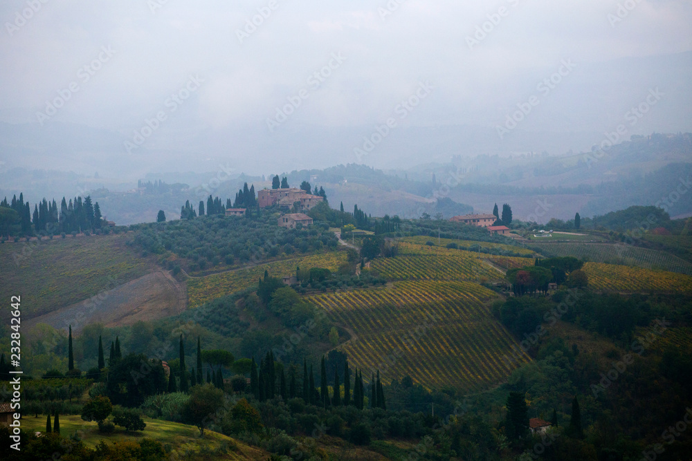 Beautiful Tuscany landscape near San Gimignano, Italy