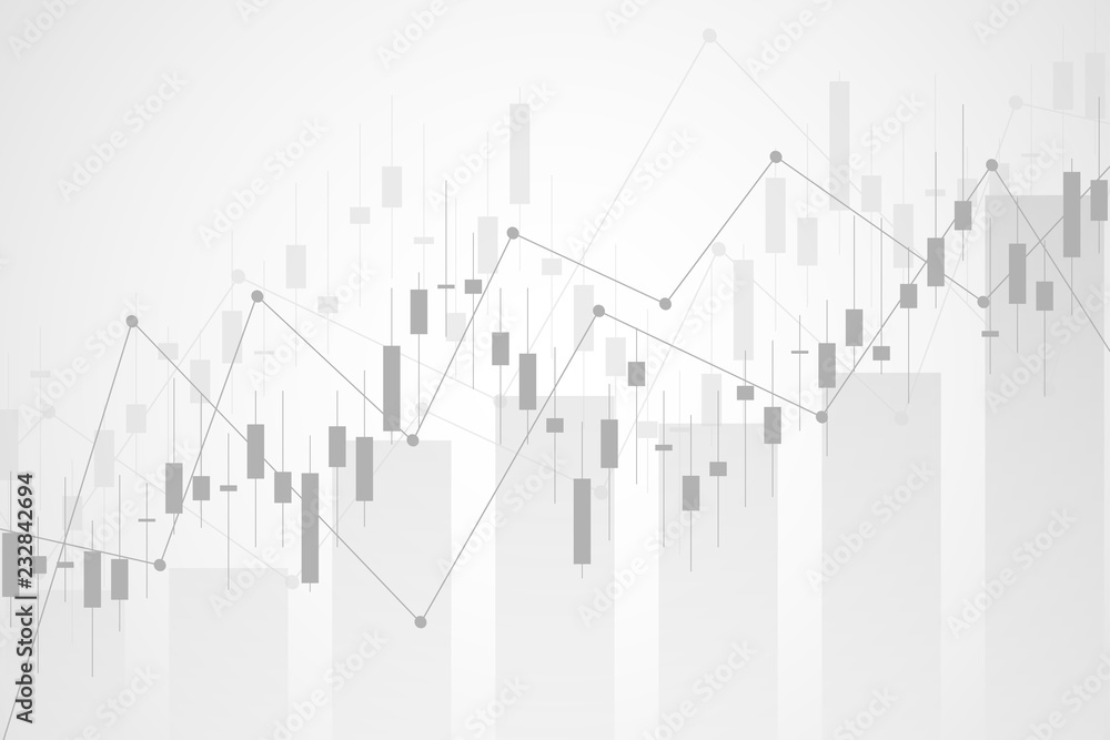 Business candle stick graph chart of stock market investment trading. Trend of graph. Vector illustration Business candle stick graph chart of stock market investment trading. Trend of graph. Vector illustration
