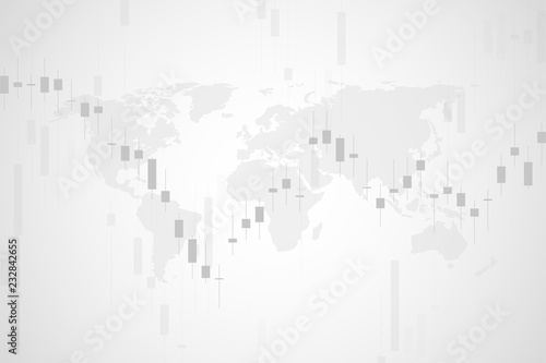 Business candle stick graph chart of stock market investment trading. Trend of graph. Vector illustration