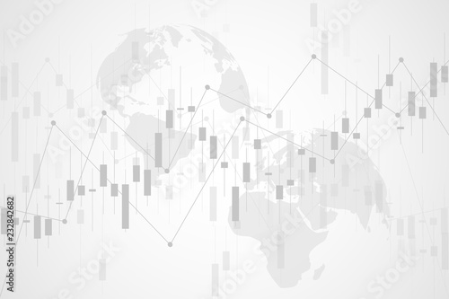 Business candle stick graph chart of stock market investment trading. Trend of graph. Vector illustration