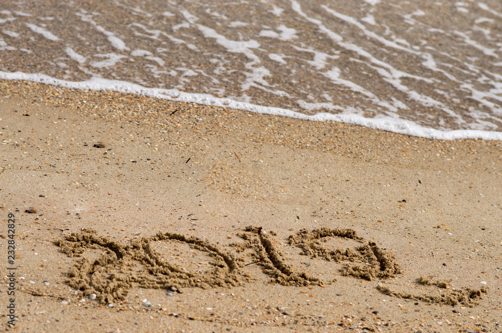 Fototapeta premium 2019 on the seashore. With the words 