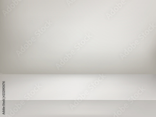 White illuminated stage. Vector illustration. Advertising template