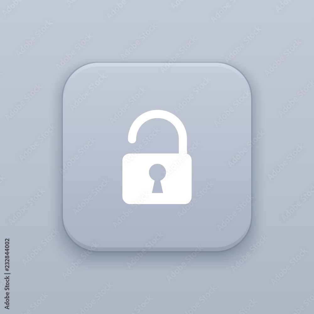Open lock button, best vector Open lock button, best vector