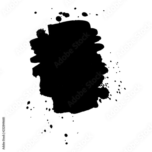 Abstract black ink blot background. Vector illustration. Grunge texture for cards and flyers design.