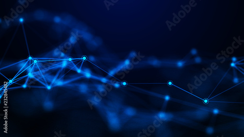 Network connection dots and lines. Technology background. Plexus. Big data background. 3d rendering.