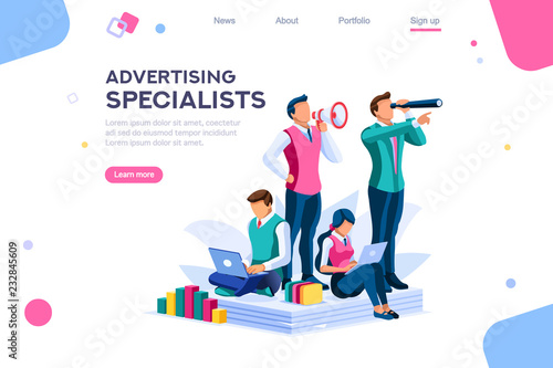 Strategy and analysis on a conceptual application for promotion contacts. Infographic of integrate industry. Designer company mechanisms, fun data inspiration for supply. Concept with character vector