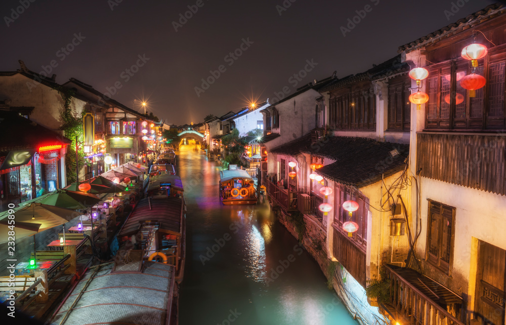 Ancient town Suzhou in the evening, Shanghai, China