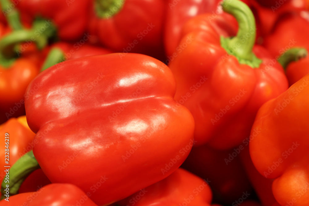 Sweet pepper close-up. Red bell pepper, paprika background Sweet pepper close-up. Red bell pepper, paprika background