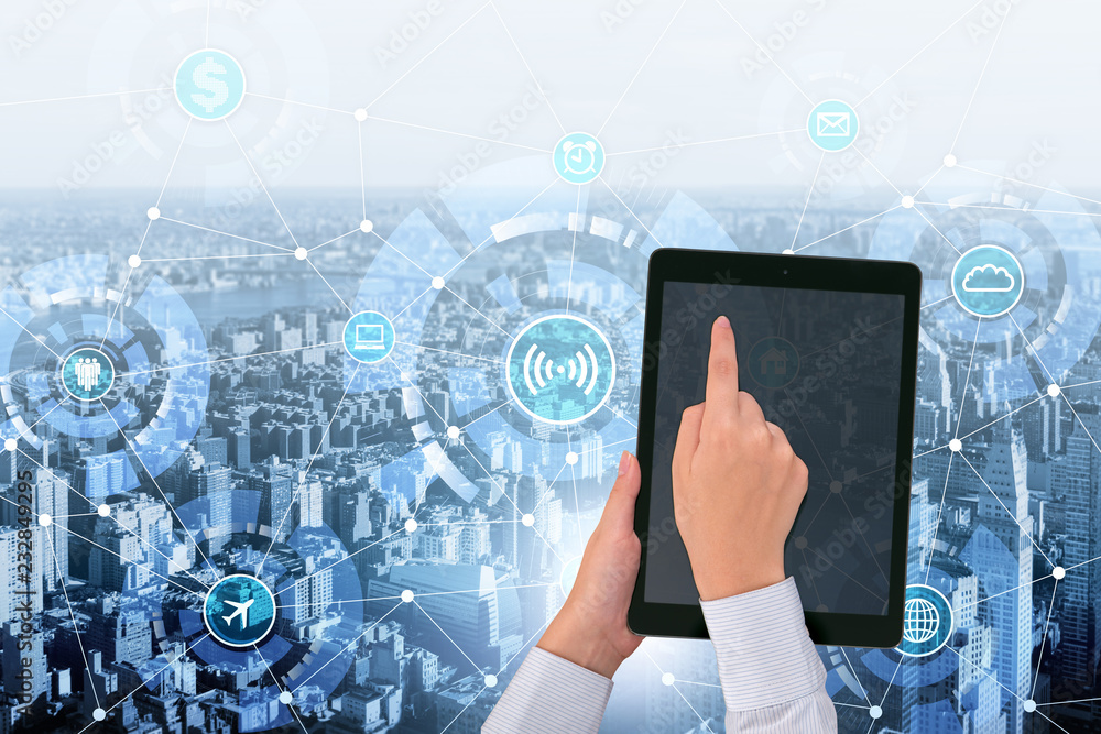 Smart city in innovation concept Smart city in innovation concept