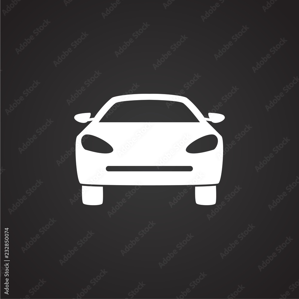 Car on black background icon