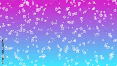 Lots of bubbles on gradient violet blue background 3D illustration