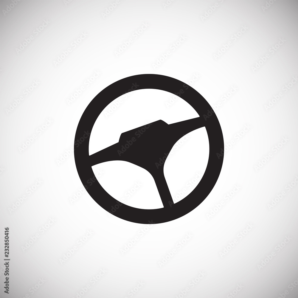 Car steering wheel on white background icon Car steering wheel on white background icon