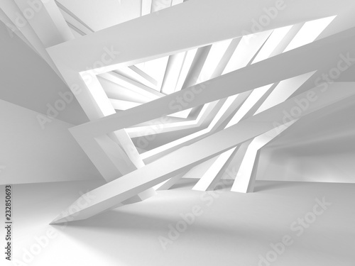 White Architecture Construction Modern Interior Background