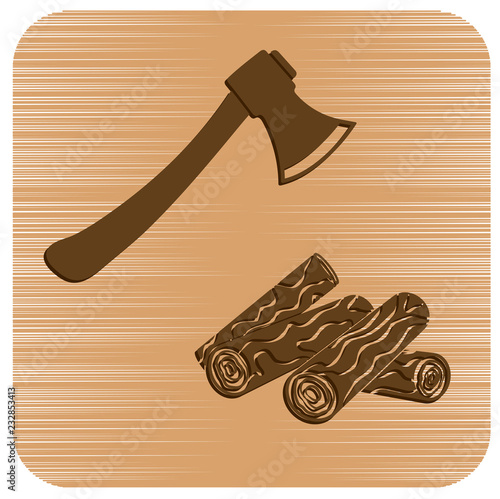 The ax and firewood icon