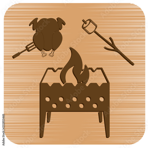 Brazier, zephyr and chicken icon