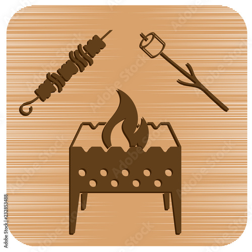 Brazier, zephyr and kebab icon