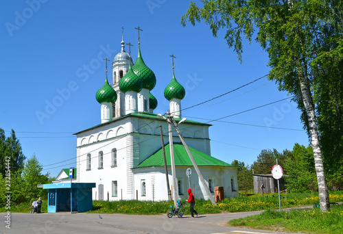 Holy Trinity Cathedral (the 18th century) in summer day. Poshekhonje, Yaroslavl region photo