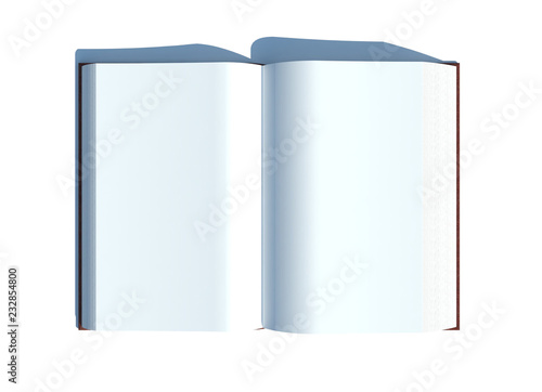 Basic Open Book witth white blank pages photo